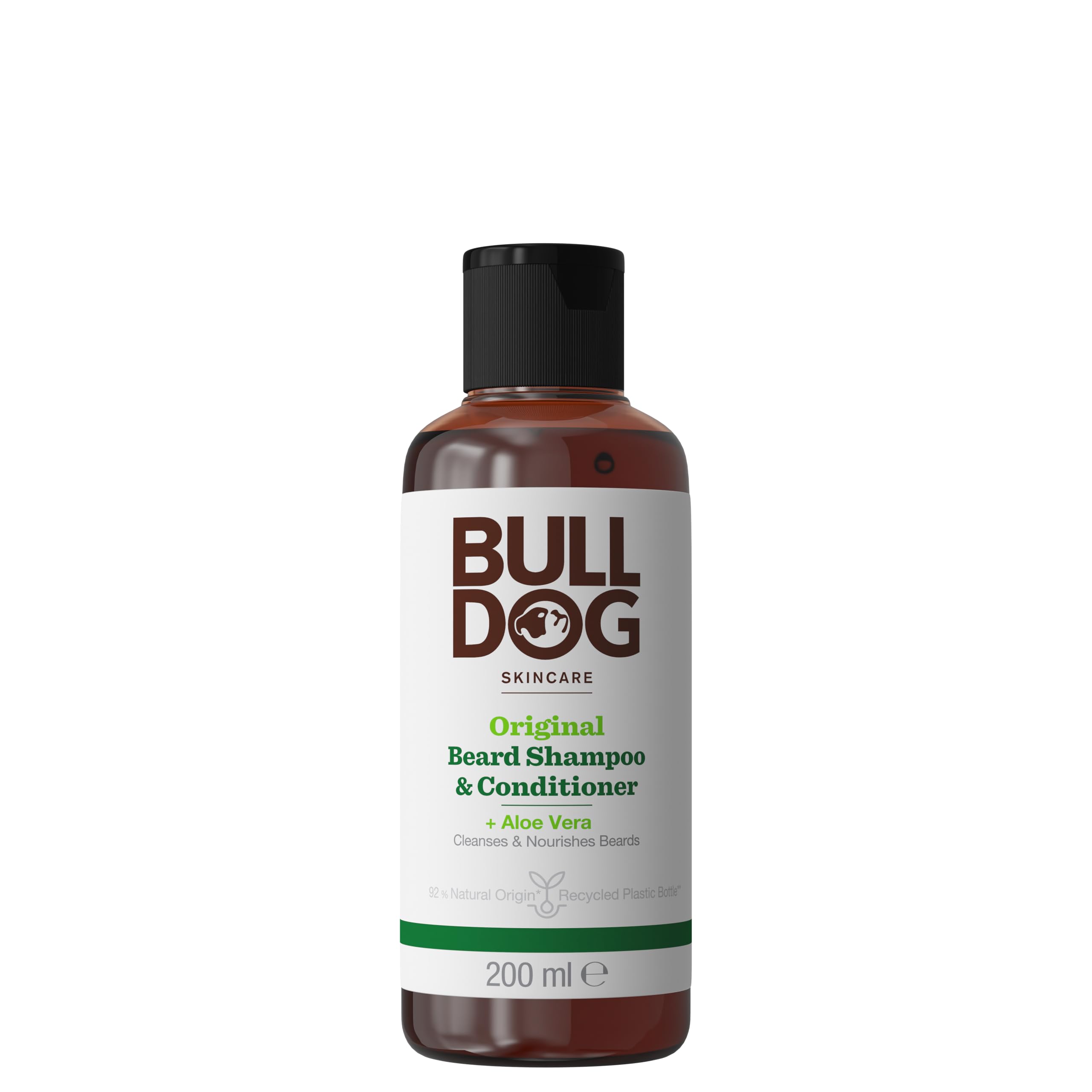 Bulldog Skincare Original Beard Shampoo & Conditioner, Men's Grooming, Beard Moisturiser for Softer, Supple Beards, 200ml