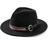 Vane Oak Fedora Hats for Men - Wide Brim Panama Hat with Classic Belt, Felt Panama Hat with Band, Western Outdoor Hat