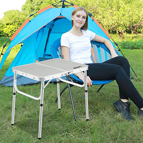 REDCAMP Small Folding Camping Table,2ft Portable Aluminum Outdoor Small