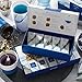 Tea Forte Bleu Petite Presentation Box Tea Sampler, Assorted Variety Tea Box, 10 Handcrafted Pyramid Tea Infuser Bags, Blue Herbal Tea