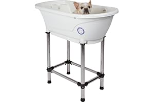 FLYING PIG GROOMING Flying Pig™ Pet Dog Cat Portable Bath Tub (White, 37.5"x19.5"x35.5")