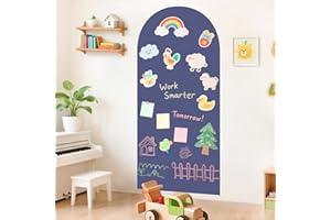 OMKSIH Arch Magnetic Wall Decal for Kids 39.3x17.5 Inch Magnetic Chalk Board Sticker Magnet Chalkboard for Wall Peel and Stic