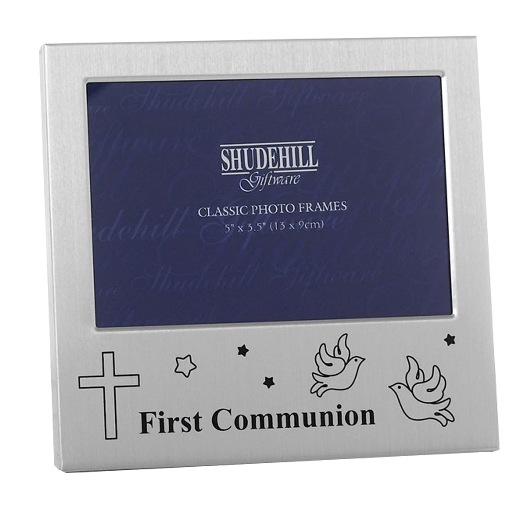 First Communion Photo Frame Silver with Black Wording 5' x 3.5' 9871