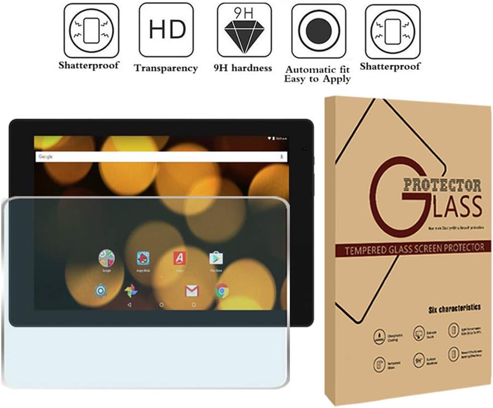 FINDING CASE Argos Bush 10 inch Tablet - Premium Tempered Glass Screen Protector Film Cover 9H Hardness Anti-Scratch Bubble-Free Ultra Clear