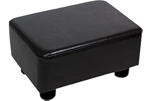 CAROLMADE Small Foot Stool Ottoman Footstool with Legs Under Desk Footrest for Living Room Bedroom and Office, Black