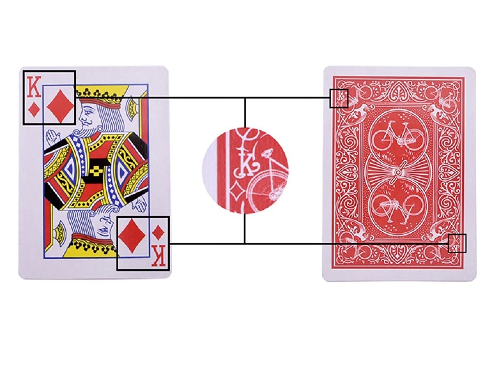 SUMAG Magic Tricks 1Pc Marked Deck Secret Marked Poker Cards Deck Playing Cards Magic April Fools Gimmick Cards Close-Up Magic Show Trick Props(Red Backed)