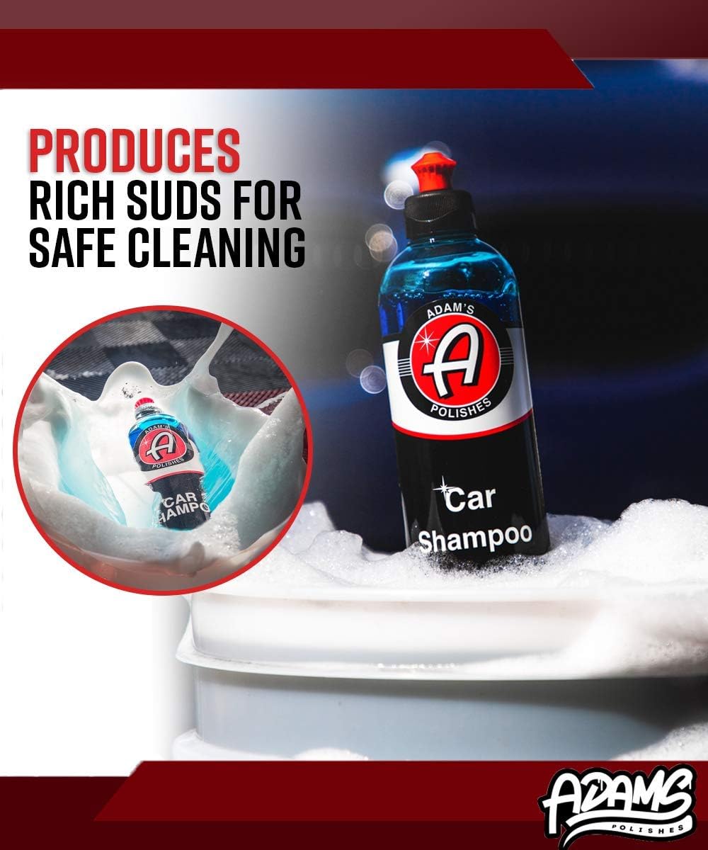 Adam's Car Shampoo Gallon - pH Best Car Wash Soap For Snow Foam Cannon, Foam Gun, Car Soap Wash For Pressure Washer & 5 Gallon Wash Bucket Kit | Powerful Safe Spot Free Car Cleaning Liquid Auto Detergent | Safe On Car Wax & Ceramic Coating: Automotive
