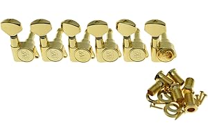 Wilkinson 6 Inline Gold E-Z Post Guitar Tuners EZ Post Guitar Tuning Keys Pegs Guitar Machine Heads for Strat Tele