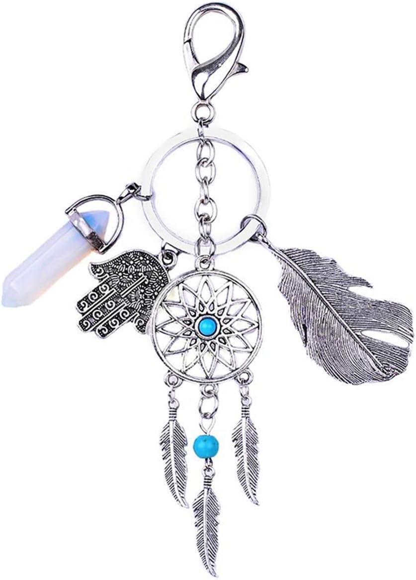 Mayitr Dream Catcher Keyring Keychain with Feather Leaf