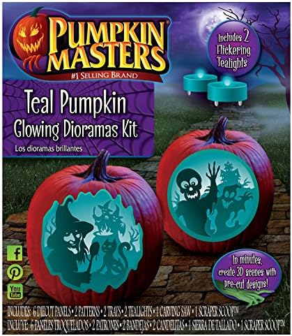 Pumpkin Masters Halloween Pumpkin Teal Decorating Dioramas
