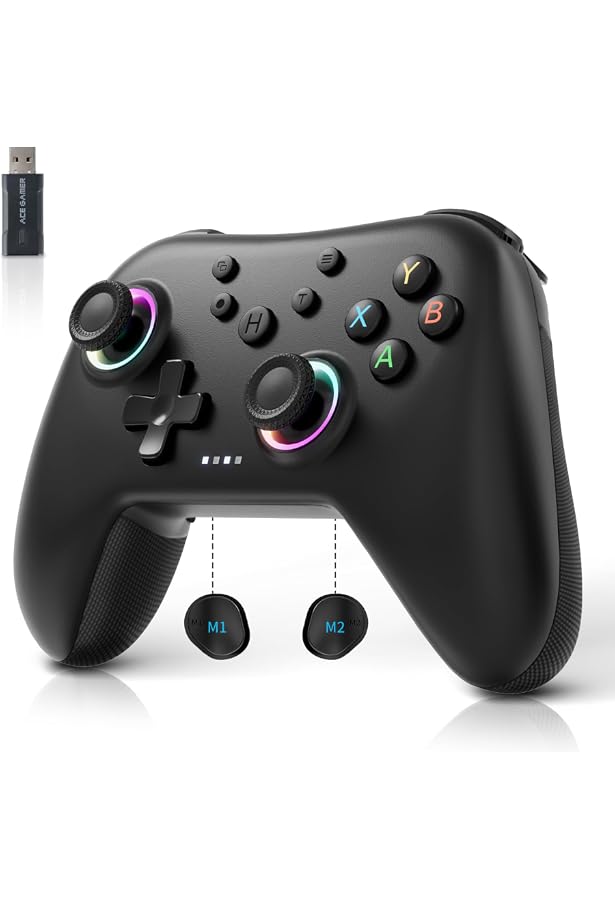thumbnail image 2 of MOMEN Wireless PC Gaming Controller – Hall Effect Joysticks, RGB Buttons, Back Paddles | Works With Windows, Android, Switch, IOS, Steam Deck 2 of 13