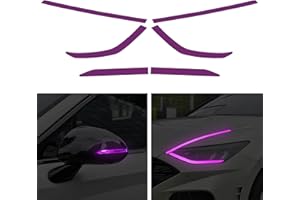 TOMALL Headlight Sidemarker Side Mirror Vinyl Films Smoke Tint Compatible with Hyundai Sonata 2020-2022 Transmission Amber Edges Delete Stickers Decorations for Car (Purple)