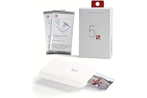 KENTO MAX Mini Portable Instant Photo Printer - Bluetooth 5.0, Works with iOS & Android (Printer+with 50 Sheets of 2 x 3 in Zink Photo Paper)