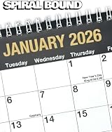 PaulStore 2026 Month to View Desktop Planner Black & White Spiral Bound Free view 4