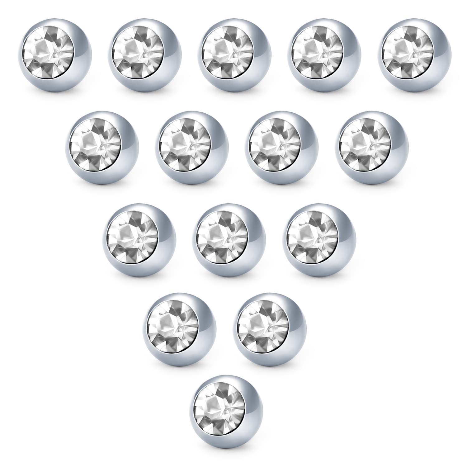 Funseedrr Stainless Steel Piercing Balls Replacement 14G (1.6mmx5mm) Body Piercing Jewellery