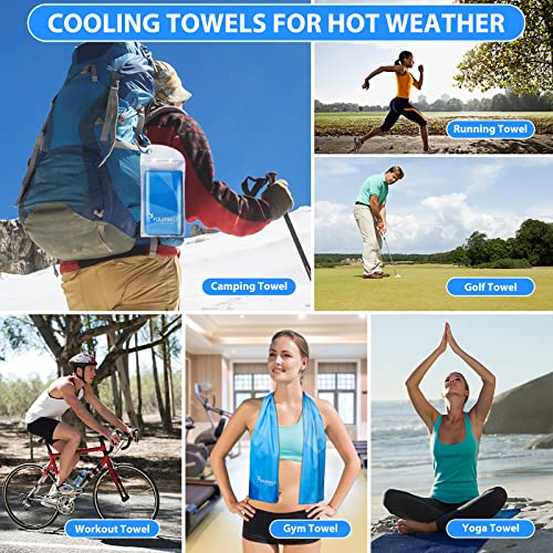 SYOURSELF [4 Pack] Cooling Towels For Hot Weather,Cooling Towels For Neck,Soft Breathable Cool Towel Cooling Towel For Instant Cooling，Cold Towel Cooling Cloths For Neck Gym Workout Travel Sports Yoga