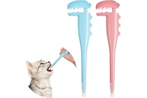 Reallnaive 2 Pcs Pet Pill Shooter for Cats Dogs with Soft Tips Cat Pill Popper Dispenser Gun Pet Piller Medicine Feeder Oral Tablet Capsule Silicone Syringes for Small Animals, Blue and Pink