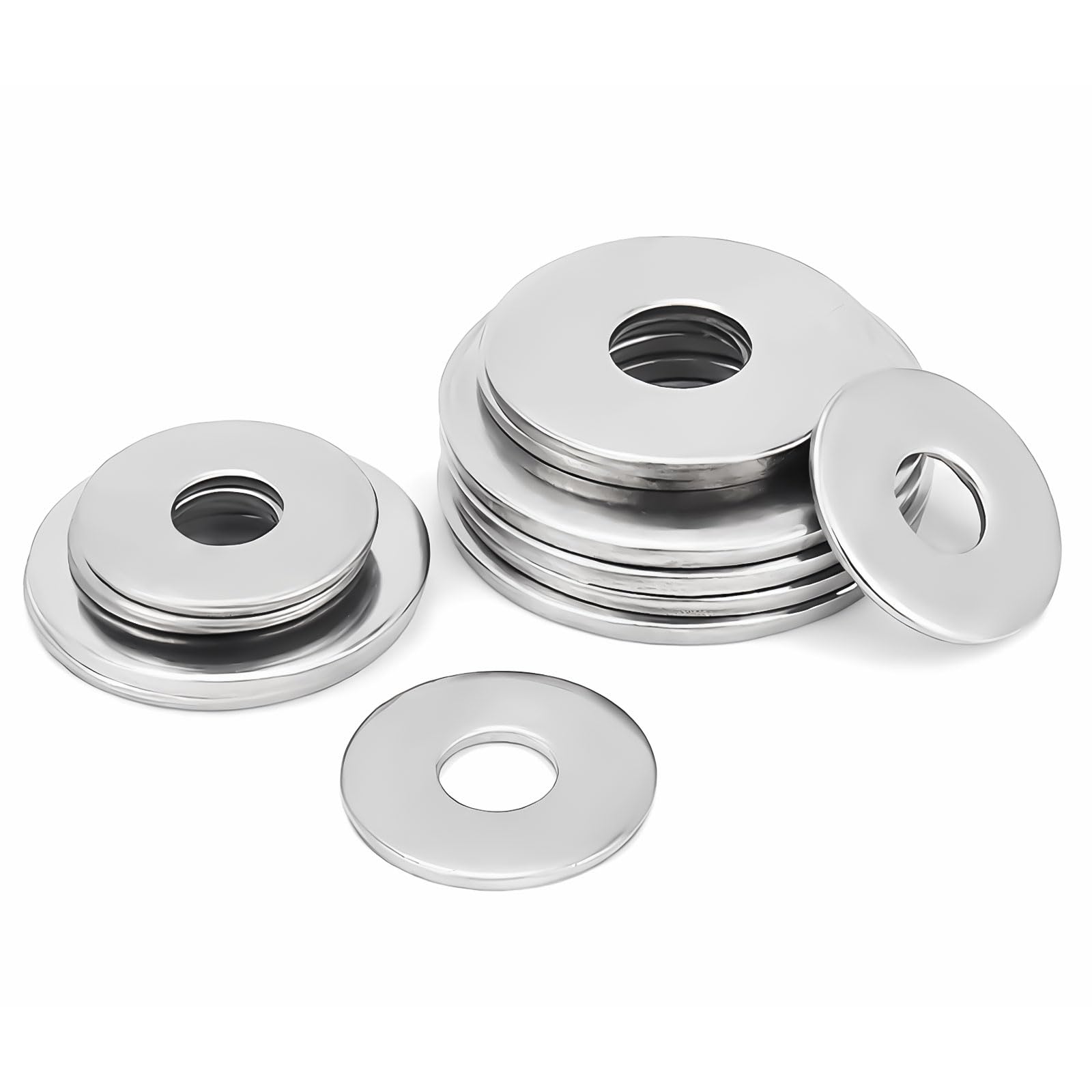 SHUNCHG Pack of 20 Pcs M8 x 20mm Washers, M8 Stainless Steel A2 V2A 304 Round Flat Spacer Washers, Suitable Metal Washers for Screws Bolts