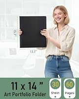 Nicpro 11x14 Art Portfolio Folder with 60 Pages Display 30 Pockets Black view 2