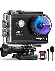 COOAU Action Cam HD 4K 20MP WiFi Con Microfono Esterno Fotocamera Sott’acqua 40M con Telecomando EIS Stabilizzazione Videocamera Impermeabile 170° Grandangolare Time Lapse/2 Batterie 1200mAh/Accessori
