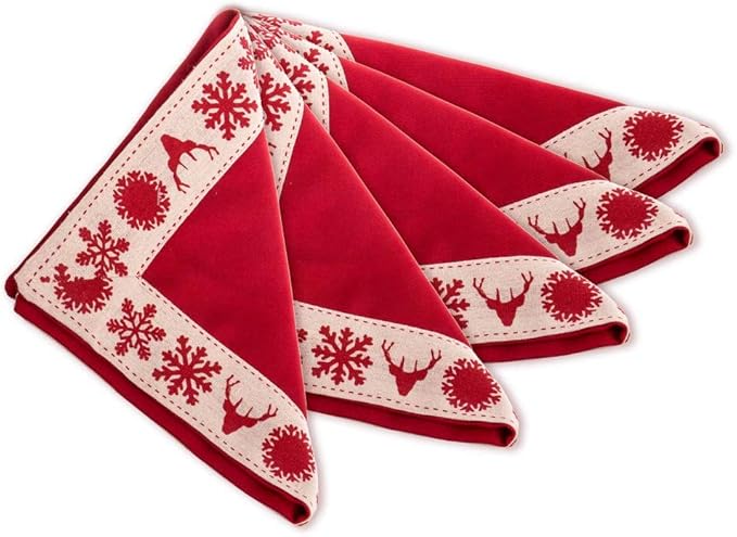 servilletas rojas de microfibra 40x40 nordicas para comedor christmas lolahome