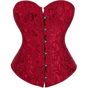 AIGASEA Corsets and Bustiers for Women Top Brocade Floral Overbust Corset Plus Size