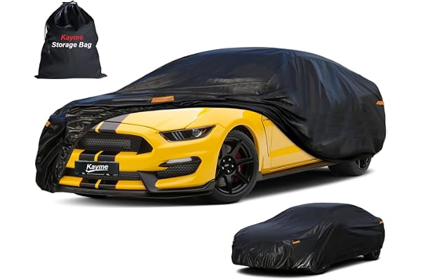 Kayme 7 Layers Car Cover Custom Fit for Ford Mustang/Shelby (1964-2025) Waterproof All Weather for Automobiles, Outdoor Full