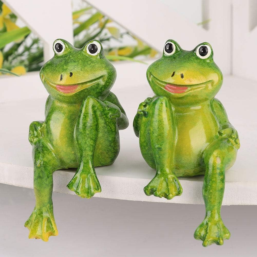 Mumusuki 2 PCS Résine Grenouilles Statue Belle Intérieur Jardin
