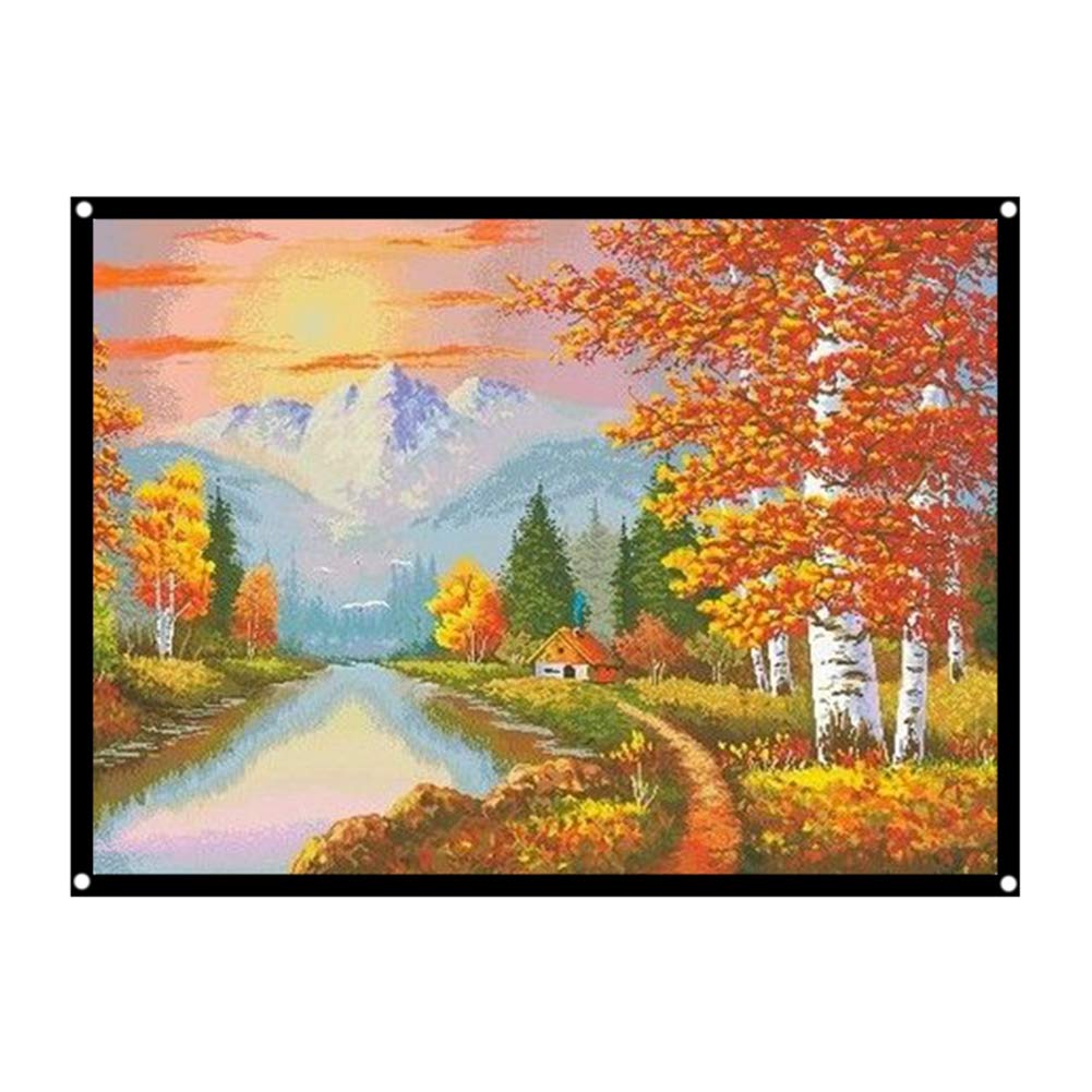 fasient 72in 4:3 Projection Screen, Synthetic Polyester Fabric, Front & Rear Projection, Portable, Ideal for Indoor/Outdoor Home Theater