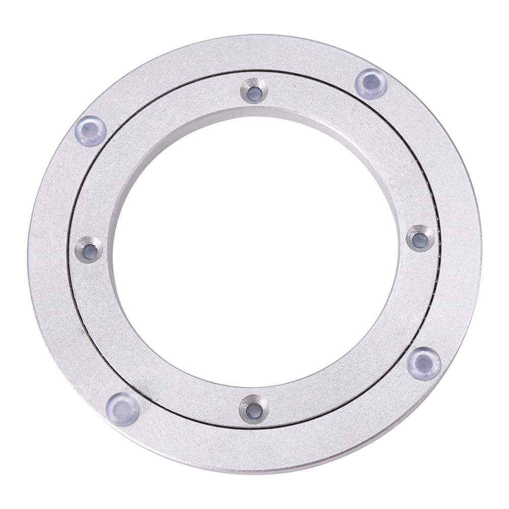 Aluminum Heavy Rotating Turntable Bearing Swivel Plate for Serving Trays, Kitchen Storage Racks, Craft Table, Zinc Plated Steel Swivel Plate(8inch)