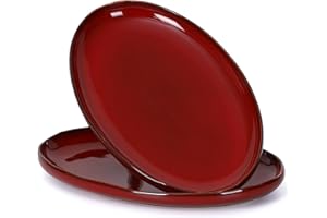 vicrays Ceramic Serving Platter Tray - Extra Large Oval 14.5 Inch Porcelain Dinner Plates Long Serving Dish Set - for Party R