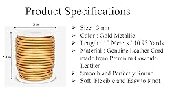 GENIQUE Real/Genuine Round Leather String Cord for