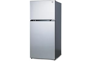 Commercial Cool 20 Cu. Ft. Top Mount Refrigerator with Freezer, 2-Door Refrigerator with Top Freezer and Adjustable Temperature Control, Ice Maker Ready, Energy Star Certified, Stainless Look