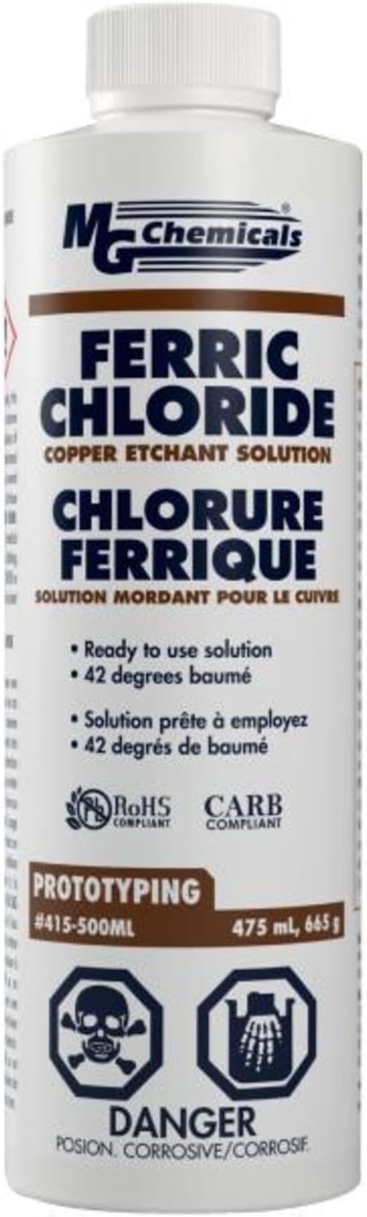MG Chemicals 415-1L Ferric Chloride 945mL Dark Brown Ready to Use Etchant
