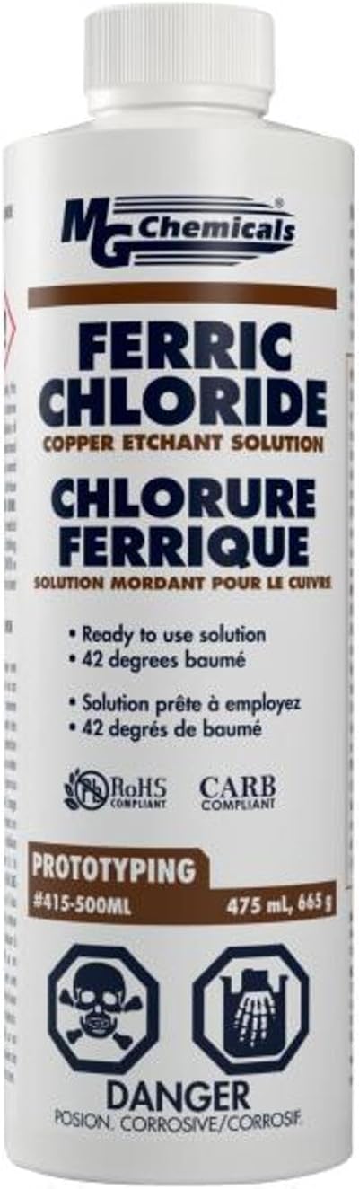 MG Chemicals 415-1L Ferric Chloride 945mL Dark Brown Ready to Use Etchant