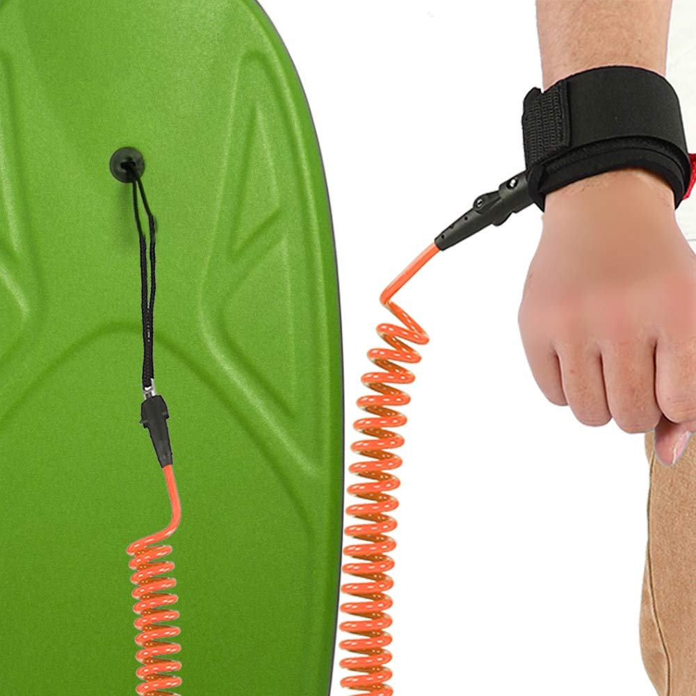 Surfing Coil bodyboard leash Com fortable Adjustable Surfing Leash , Stainless Steel TPU Surfing Surfboard Coil Paddle Leash Cord , for Surf Board Stand Up Paddle Board(Orange) Leashes