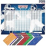 Joyousa Fantasy Football Draft Board 2019 Kit with Player Labels - Full Color Extra Large - 14 Teams and 480 Name Stickers