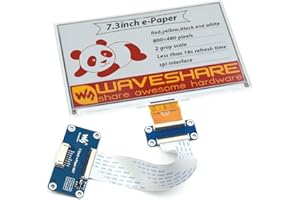 Waveshare 7.3-inch E-Paper HAT (G) for Raspberry Pi & Jetson Nano, 800x480 Resolution, SPI Interface, Red/Yellow/Black/White 