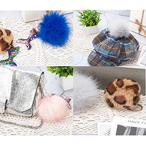 4 Fluffy+Pompom+Keychain+Knitting+Accessories