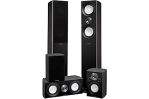 Fluance Reference High Performance Surround Sound Home Theater 5.0 Channel Speaker System Including 3-Way Floorstanding Tower