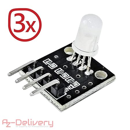 AZDelivery ????? 3 x KY-016 FZ0455 3-Farben RGB LED Modul 3 Color für Arduino