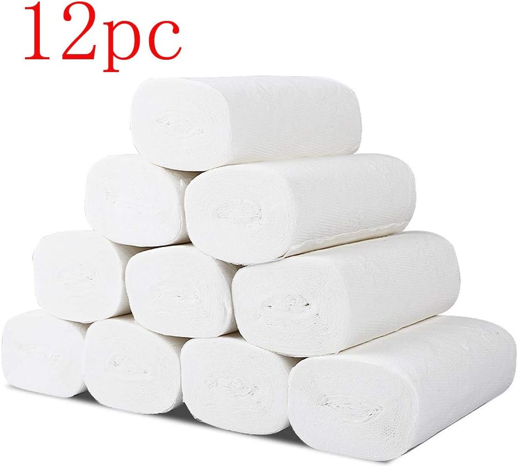 Cathalem Paper Towels, 12 Rolls Paper Hand Towels Toilet Paper Toilet Roll Tissue Thickened Household Napkin Huge Roll Soft & Strong Kitchen Paper Towels