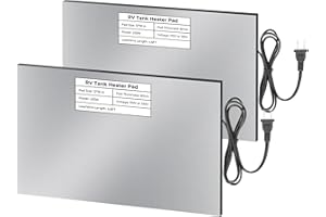 GEARBONE RV Tank Heated Pad, Holding Tank Anti-Freeze with Thermostat, 120V 12" × 18" Heating Pad for Fresh Water/Grey Water/Black Tank, Boat or RV Winter Travel -2PCS