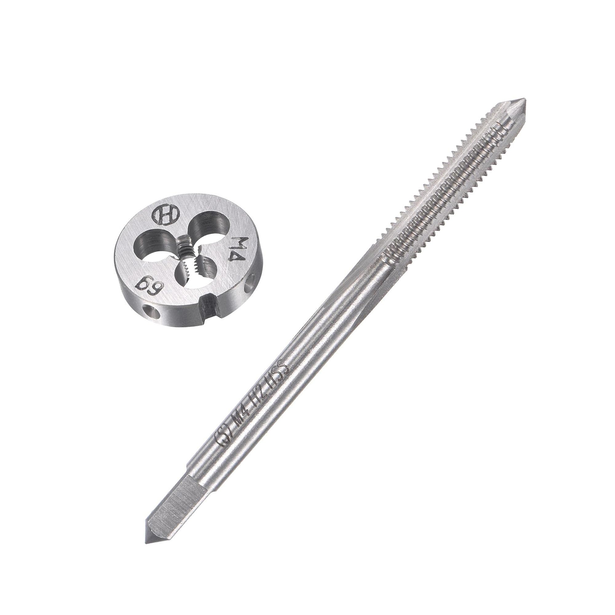 Unifizz M4 x 0.7mm Metric Tap and Die Set, Machine Thread Screw Tap with Round Threading Die, Tap & Die Kit for Nut Screw Bolt Thread Repair