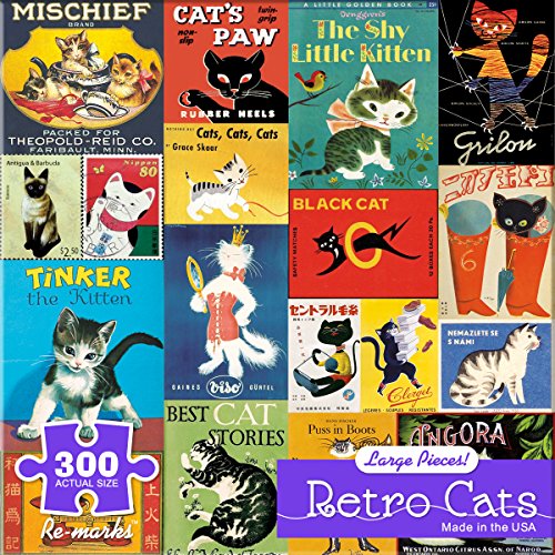 Re-marks Retro Cats 300 Large Piece Puzzle