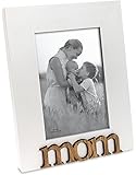 Isaac JacobsWhite Wood Sentiments Mom Picture Frame, 4x6 inch, Photo Gift for Mother, Family, Display on Tabletop, Desk (White)
