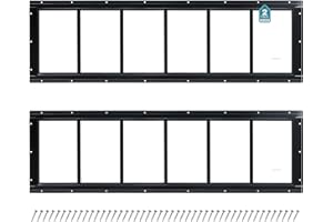 Melkus Shed Window 10"x35" 2 Pack Transom Window Fixed Design with Tempered Glass, Perfect for Shed, Chicken Coop, Barn, Greenhouse, Garage, Playhouse, Storage Room, Black