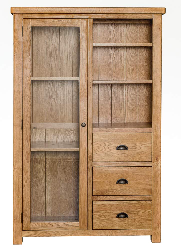 The Furniture Outlet Portland Oak Combined Display Cabinet