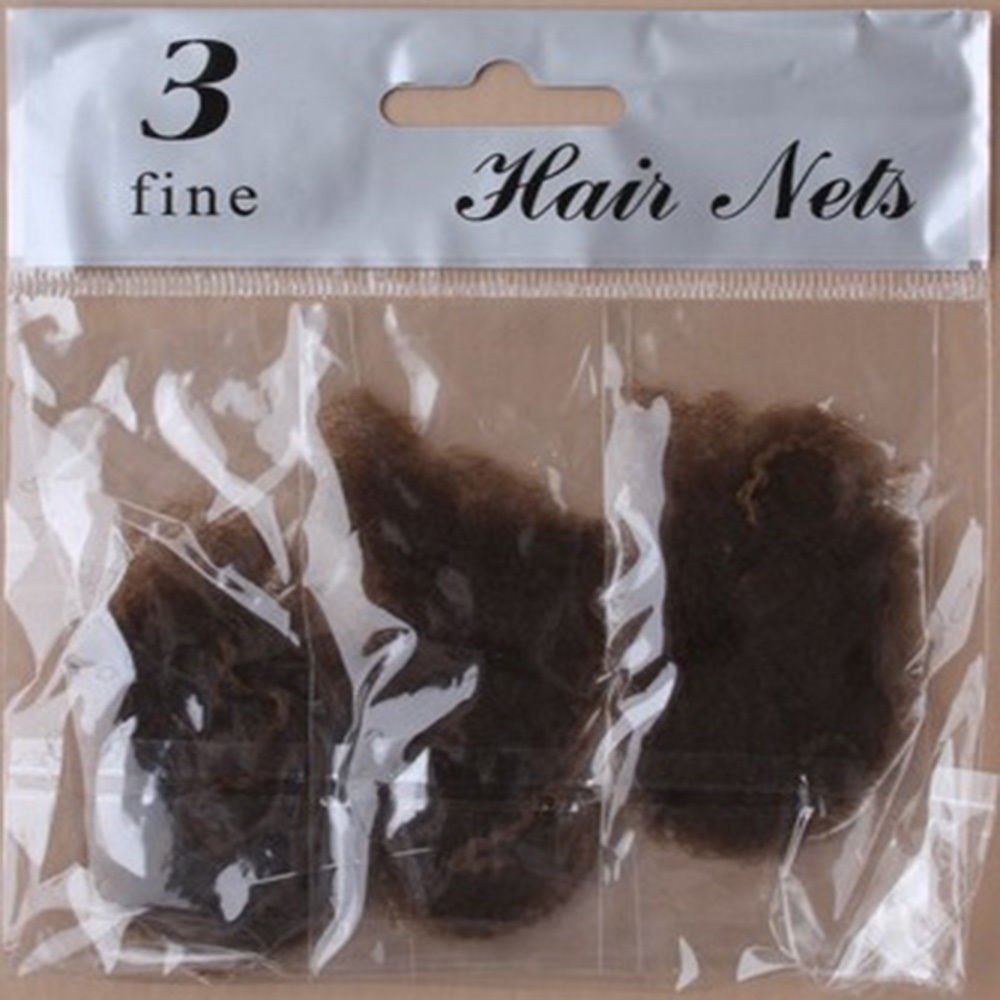Unisex hair nets, fine mesh, suitable for work, brown or black, 3 pieces