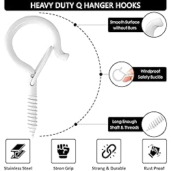 Etoolia 24 Pcs Q Hanger Hooks with Safety